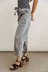 Jocelyn Barrel Jeans in Grey FINAL SALE