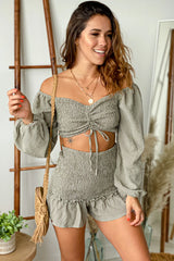 Olive Smocked Skort Set