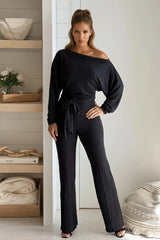 Black Off Shoulder Jumpsuit