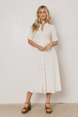 Nicole Smocked Maxi Dress in Cream FINAL SALE