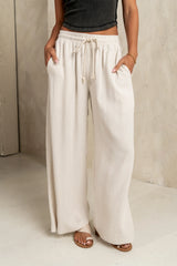 Nico Wide Leg Pants in Oatmeal FINAL SALE