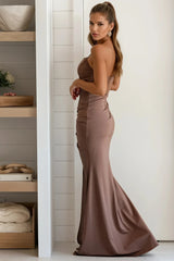 Coco Side Twist Satin Maxi Dress