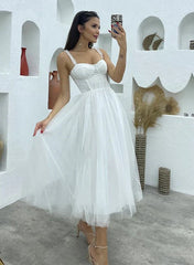 A Line Sweetheart symmetrical Satin Wedding Dresses With Cascading Ruffles