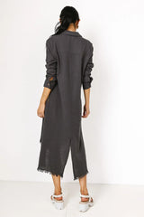 Winnie Button Up Dress in Charcoal FINAL SALE