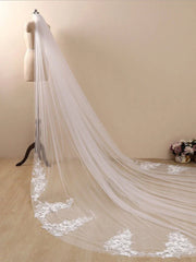 3D Flower Lace with Rhinestones Cathedral Veil Bridal Veil Wedding Veil