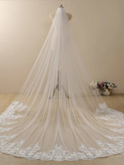 Vintage Flower Lace Cathedral Veil Bridal Veil Wedding Veil