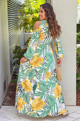 Off White Tropical Print High Low Romper