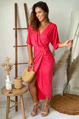 Rose Asymmetrical Ruched Dress