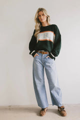 Apres Graphic Sweater in Hunter Green FINAL SALE