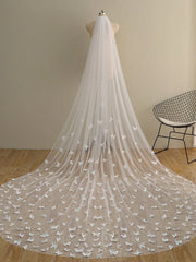 Cute Butterfly Cathedral Veil Bridal Veil Wedding Veil