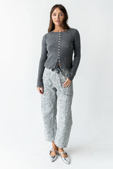 Paisley Printed Barrel Jeans