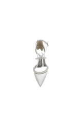 Champagne Satin Pump with Pearl and Metal Accents