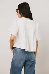 Isha Pleated Top in White FINAL SALE