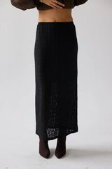 Jozette Lace Midi Skirt in Black