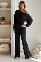 Black Off Shoulder Jumpsuit