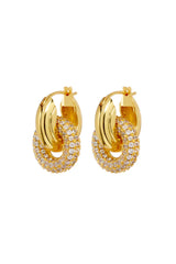 LUV AJ Pave Interlock Hoops