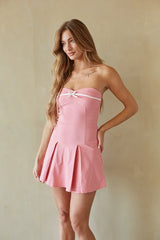 Loren Bow Fit and Flare Mini Dress