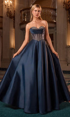 Mindy Mikado Ball Gown Corset A line Evening Dress