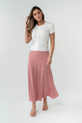 Posie Gingham Maxi Skirt in Red