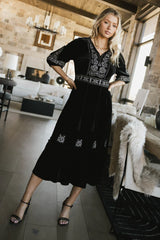Alina Velvet Midi Dress FINAL SALE