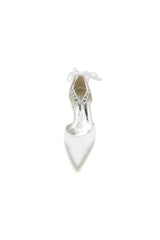 Champagne High Heels with Ornate Crystal and Pearl Accent