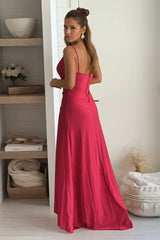 Red Ruffled High Low Dress