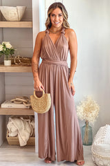 Mocha Multi Tie Jumpsuit
