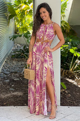 Berry Cut Out Maxi Dress