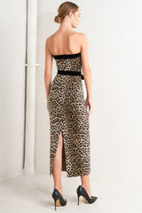 WILD ROMANCE LEOPARD KNIT MIDI DRESS FINAL SALE