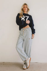 Robyn Striped Pants in Denim FINAL SALE