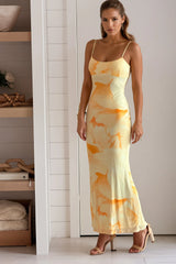 Yellow Floral Mermaid Dress