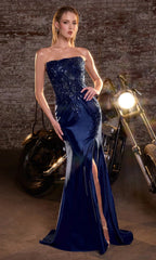 Hayes Gown Floral Lace Dress With Straight Neckline
