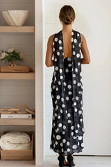 Black Polka Dot Scarf Mermaid Dress