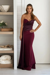 Burgundy Mermaid Maxi Dress