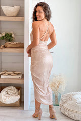 Champagne Sequin Bodycon Dress