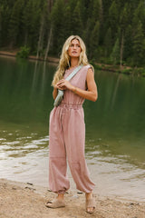 Weekend Warrior Jumpsuit in Pink FINAL SALE