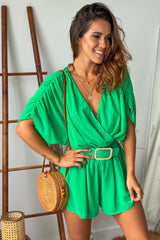 Kelly Green Kimono Romper