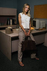 Brooks Knit Vest in Cream