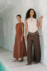 Lee Wide Leg Pants in Brown
