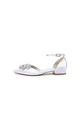 Rhinestone Pointed Toe Ankle Strap Kitten Heels