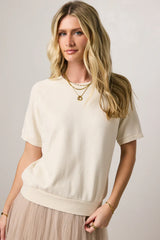 Pauly Short Sleeve Top in Cream