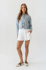 Jenny Pleated Shorts in Ivory