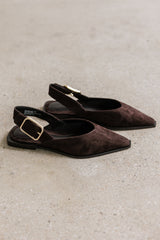 Steve Madden Shay Slingback Flats in Brown Suede