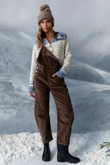 Tansy Corduroy Overalls in Brown FINAL SALE