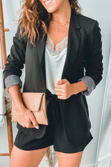 Black Blazer and Shorts Set