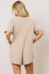 Lynn Relaxed Romper in Taupe FINAL SALE
