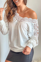 Off White Top With Lace Details