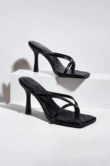 Outdoor Peep Toe Sandals Stiletto Heel Microfiber Leather Fashion Shoes