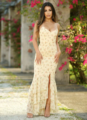 Greta Maxi Dress Yellow Floral