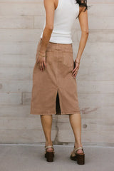Jordan Denim Skirt in Tan FINAL SALE